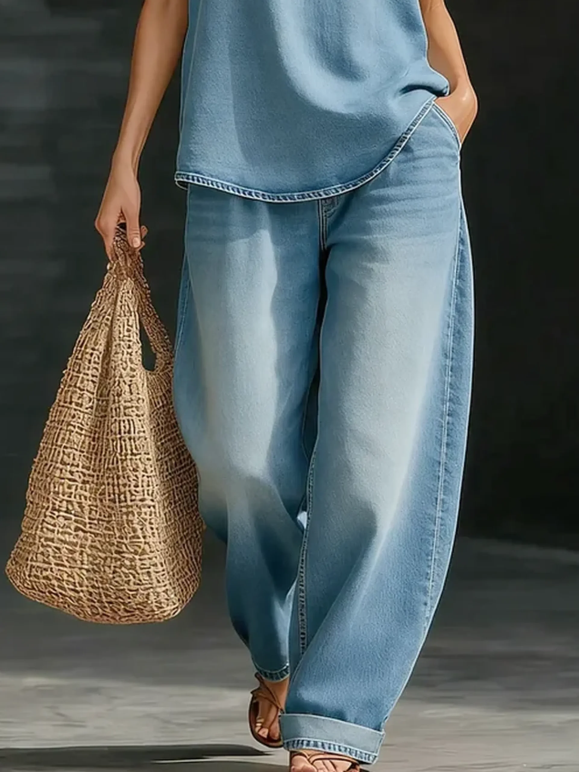 Plus Size Casual Loosen Denim Jeans