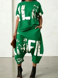 Plus Size Printing Loose Casual Pants