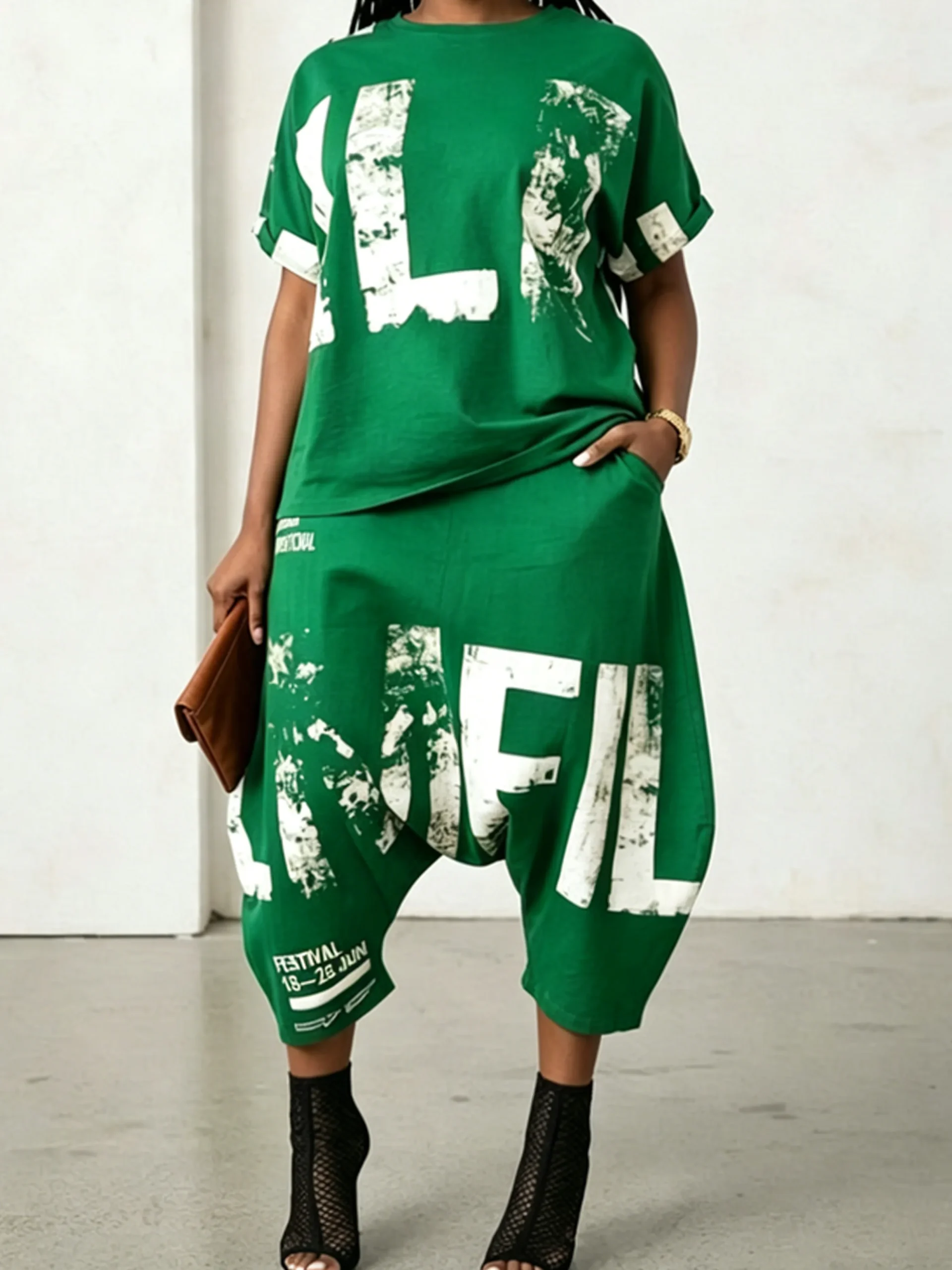 Plus Size Printing Loose Casual Pants
