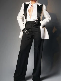 Pocket Urban Plain Tailored Pants