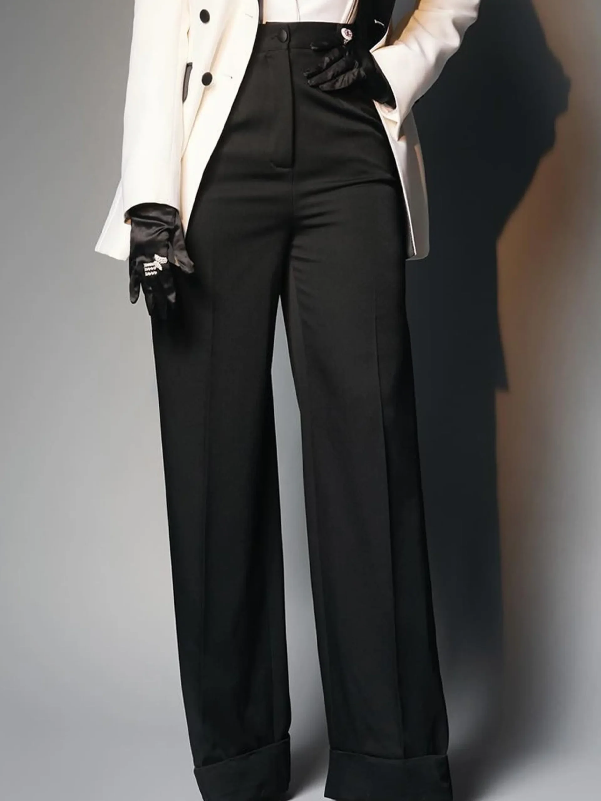 Pocket Urban Plain Tailored Pants