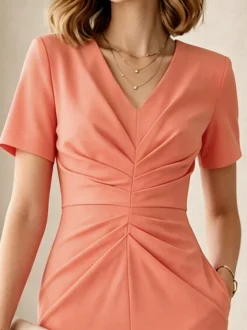 Regular Fit Elegant Regular Sleeve Dress With No