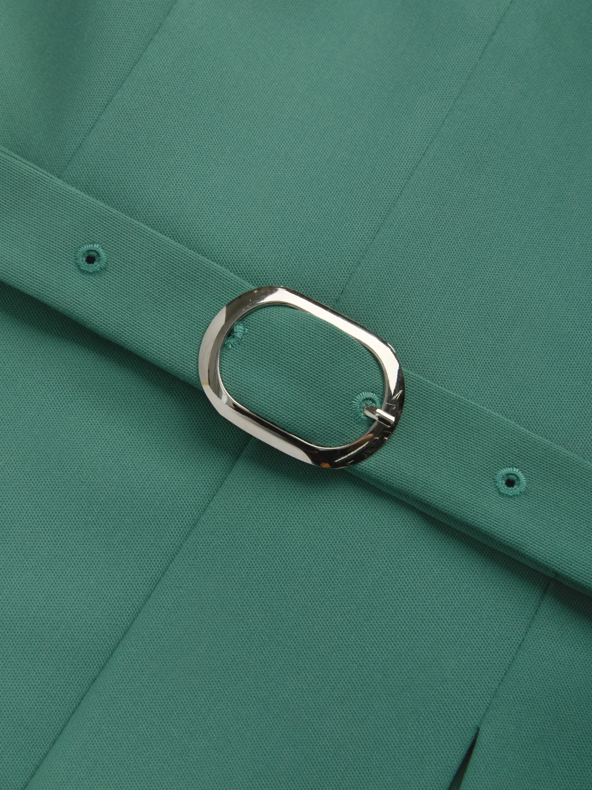 Regular Sleeve Stand Collar Plain Urban Dress With Belt