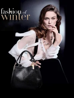 Shiny Crocodile Faux Leather Urban Commuter Handbag