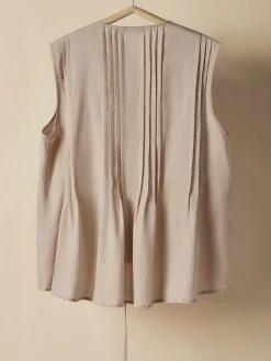 STYLE WE x CHILLINEN | Loose Plain Linen Crew Neck Tank Top