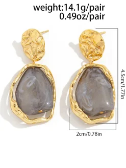 Stylish Metallic Pleated Earrings
