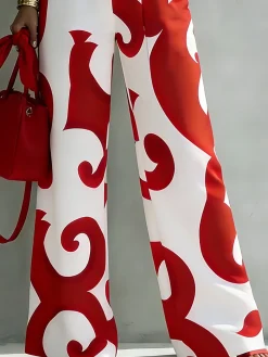 Urban Abstract Print Relaxed Pants