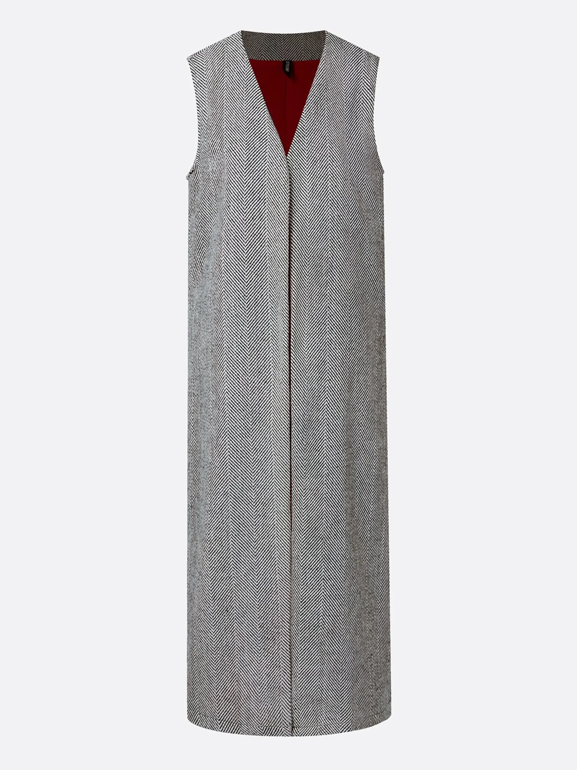 Urban Buttoned Herringbone Cross Neck Vest