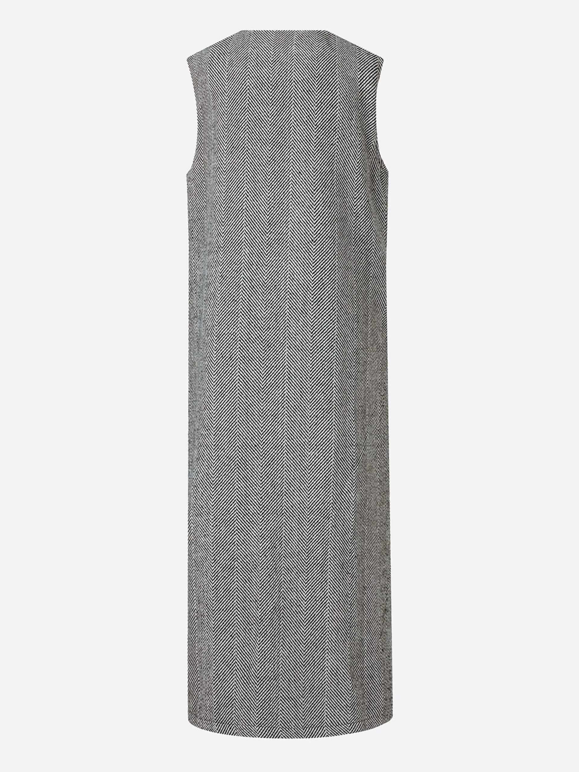 Urban Buttoned Herringbone Cross Neck Vest