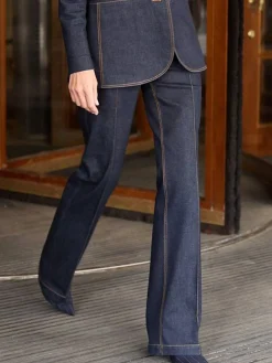 Urban Color Block Denim Straight Jeans