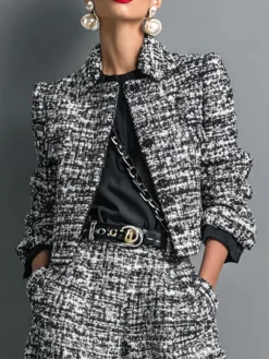 Urban Color Block Shawl Collar Jacket