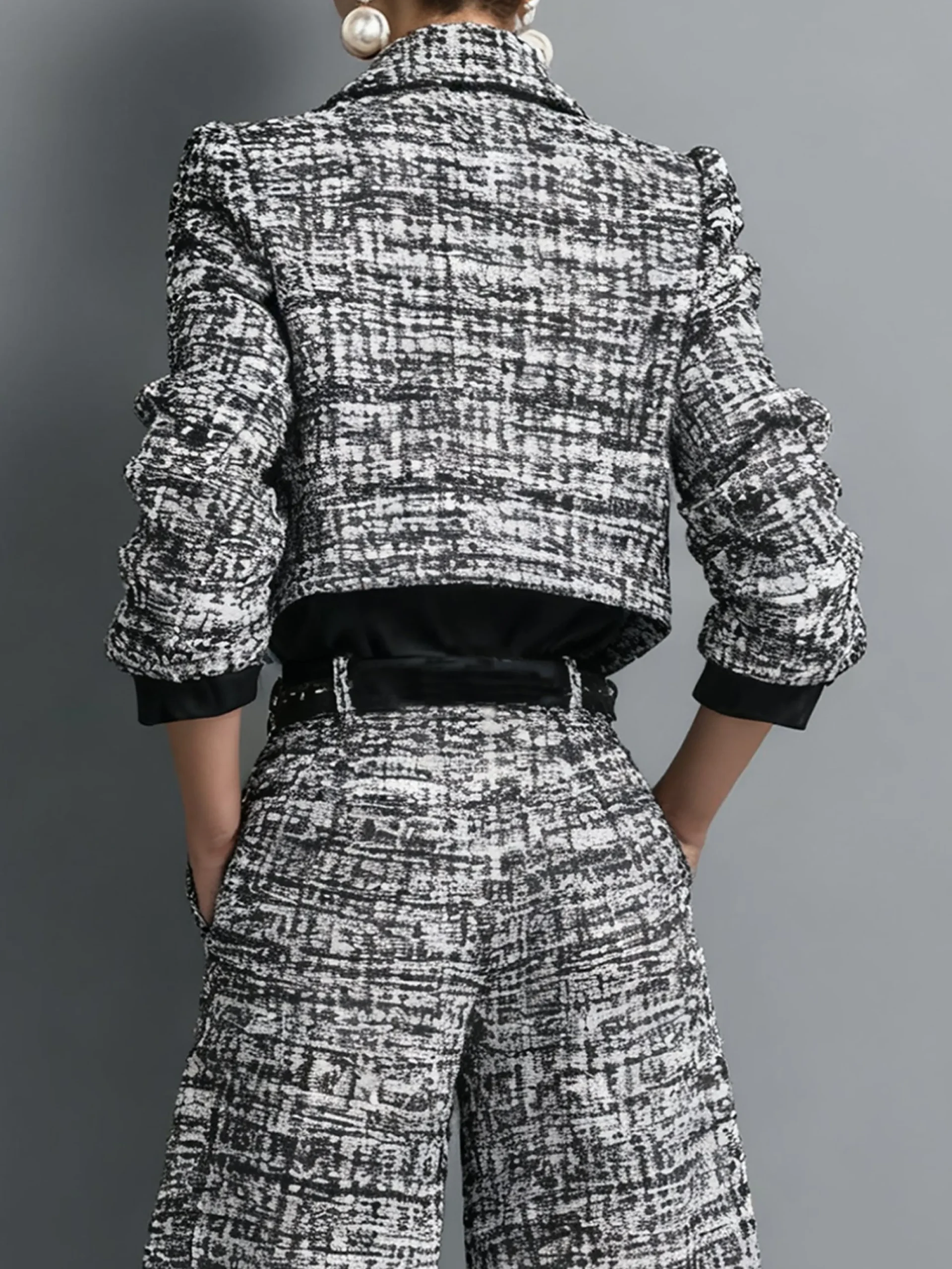 Urban Color Block Shawl Collar Jacket