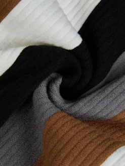 Urban Color Block Stand Collar Sweater