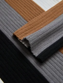 Urban Color Block Stand Collar Sweater