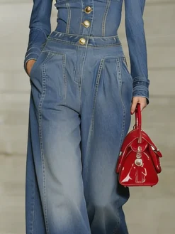 Urban Denim Plain Wide Leg Jeans