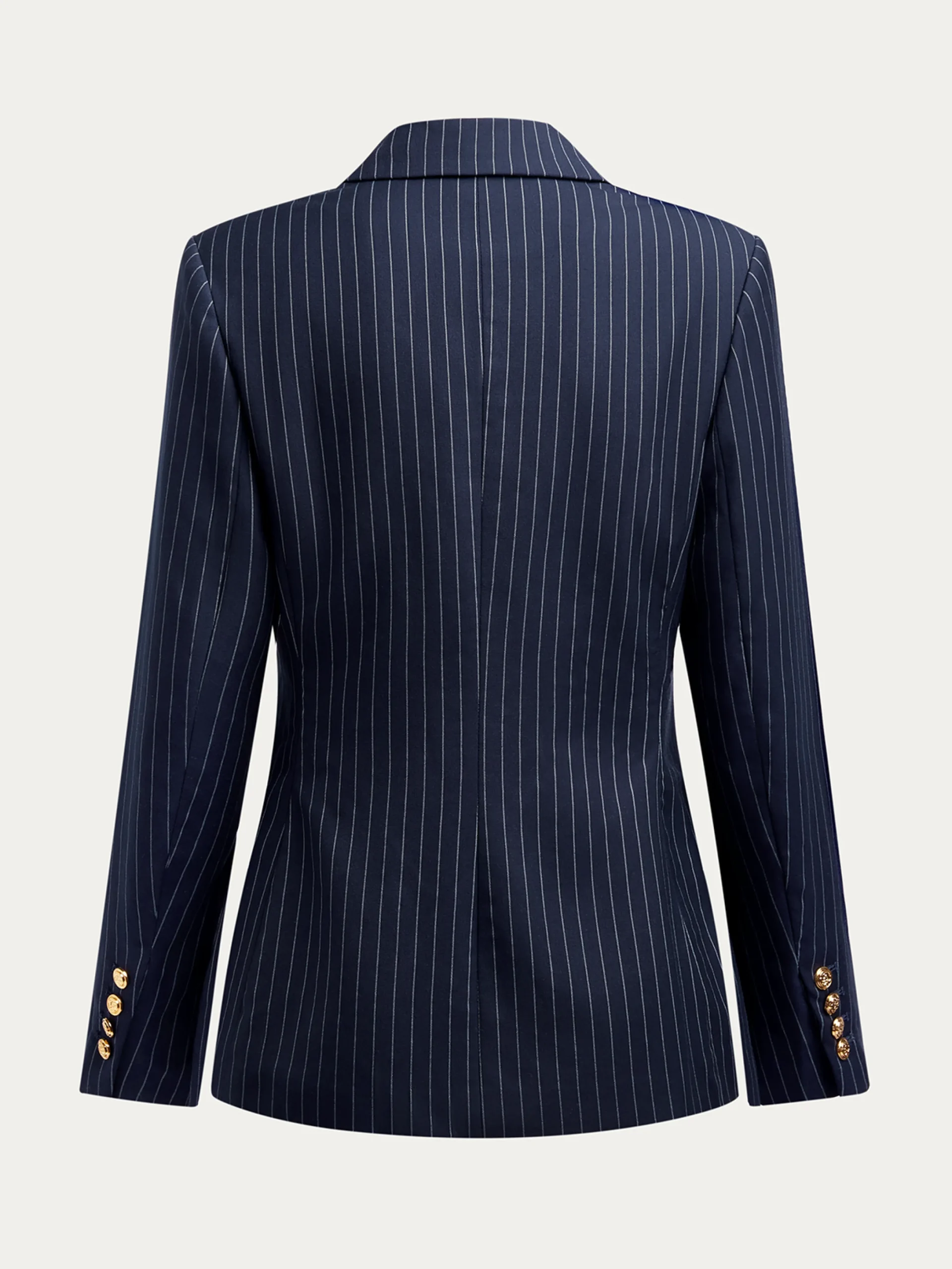 Urban Double Breasted Striped Lapel Collar Blazer