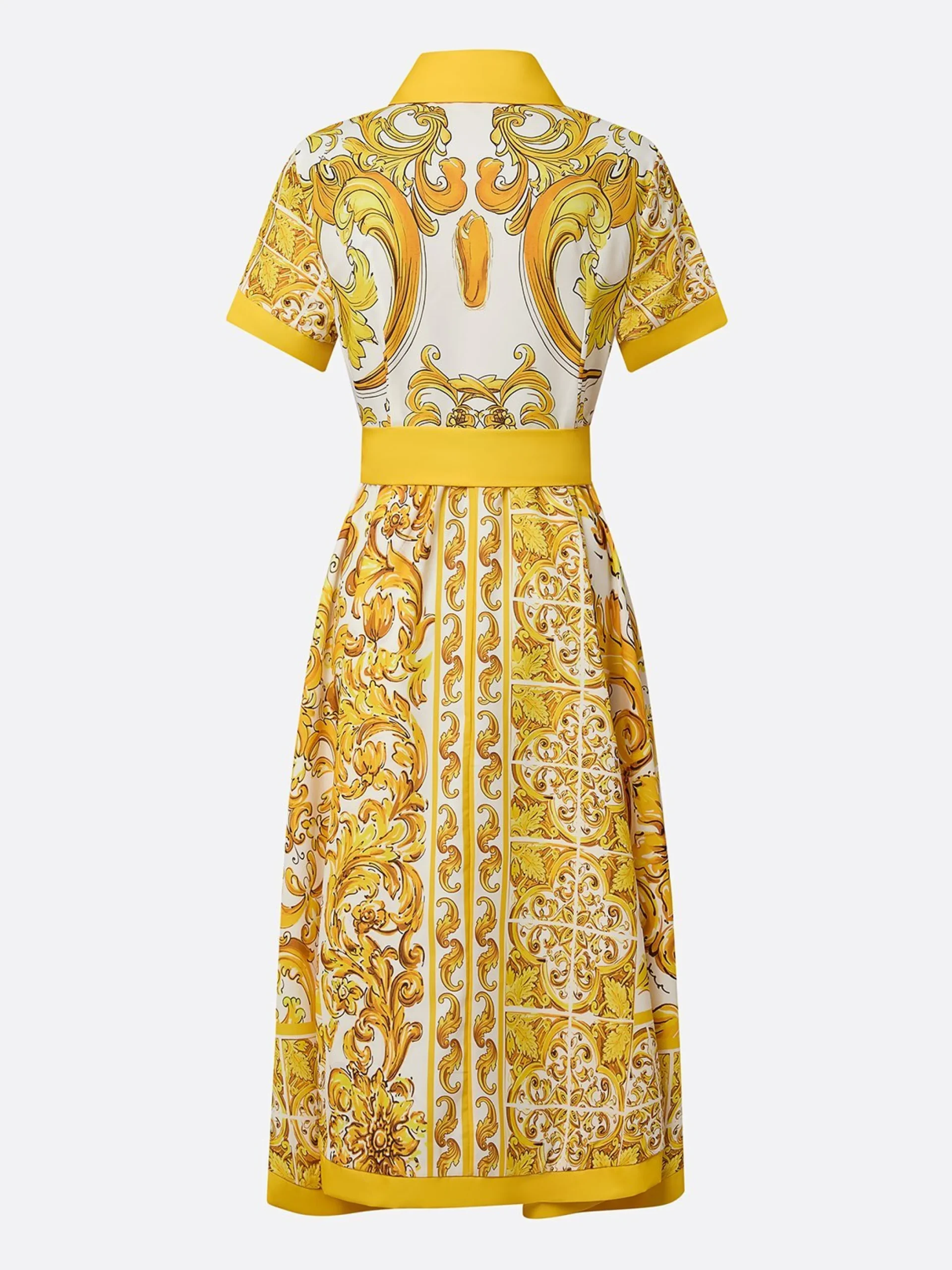 Urban Ethnic Print Tailored Midi Shirt Dress With Belt