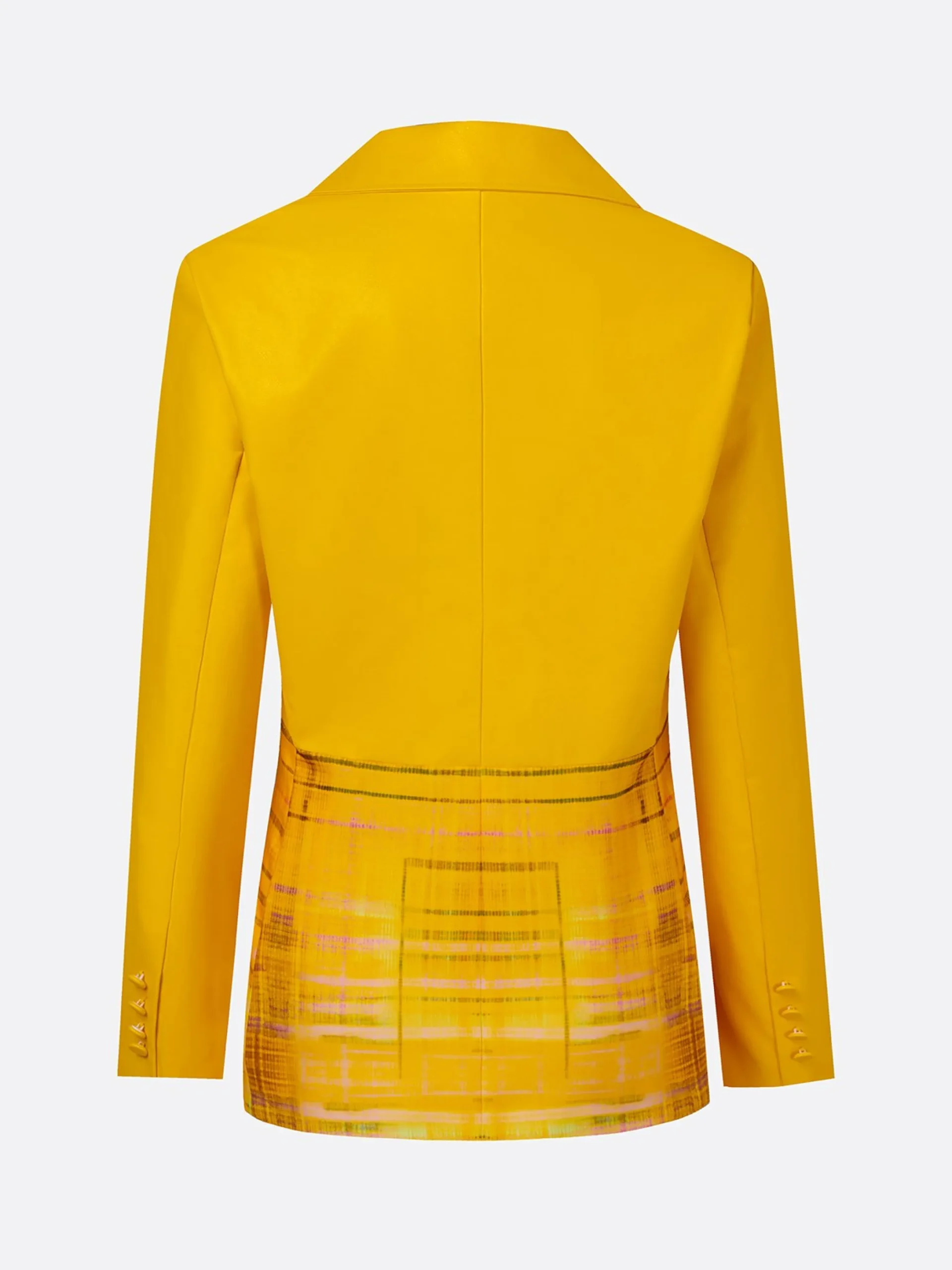 Urban Geometric Plaid Faux Leather Lapel Coat