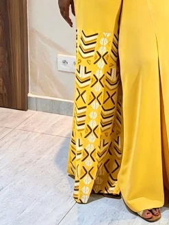 Urban Geometric Printing Color Block Wide Leg Pants