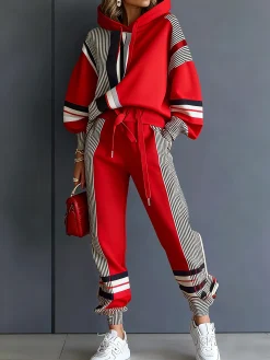 Urban Geometric Relaxed Fit Hoodie