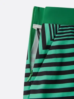 Urban Geometric Stripe Wide Leg Pants High Waist Flowy Office Trousers