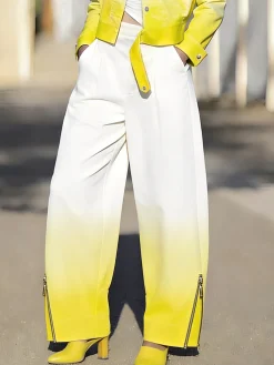 Urban Gradient Pattern Printing Turnip Pants