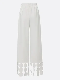 Urban High Waisted Wide Leg Pants Circle Applique Party Trousers