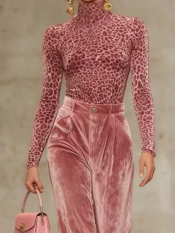 Urban Leopard Turtleneck T-shirt