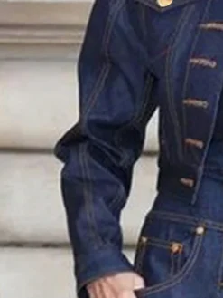 Urban Long Sleeve Loose Shirt Collar Denim Jacket