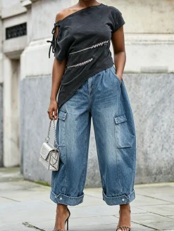 Urban Loose Plain Denim Jeans