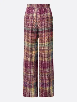 Urban Multi-Plaid Straight-Leg Pants