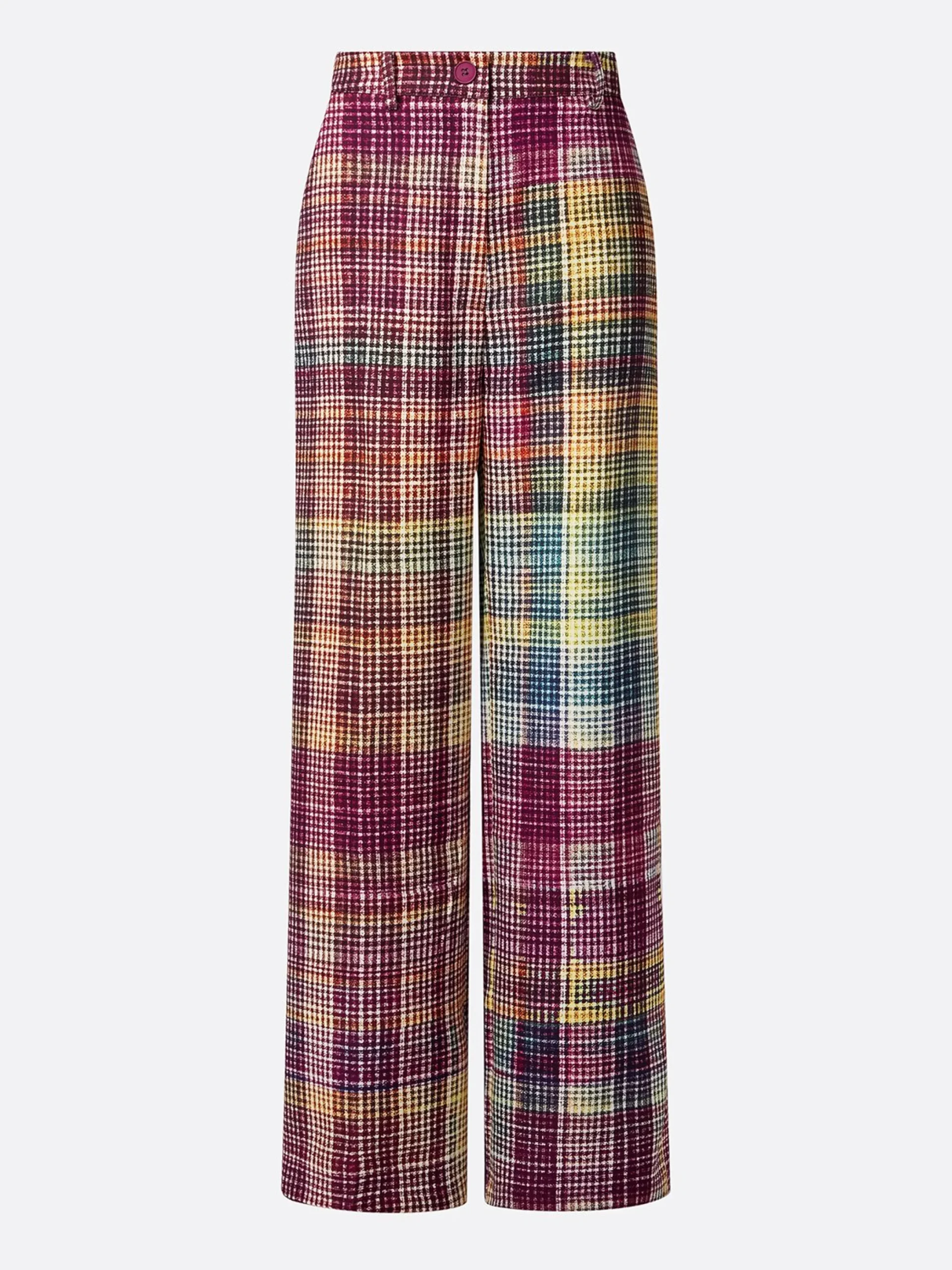 Urban Multi-Plaid Straight-Leg Pants