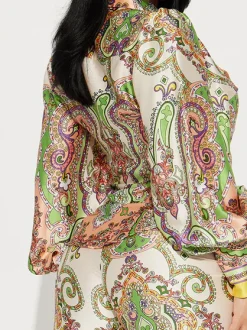Urban Paisley Buttoned Shirt Collar Shirt
