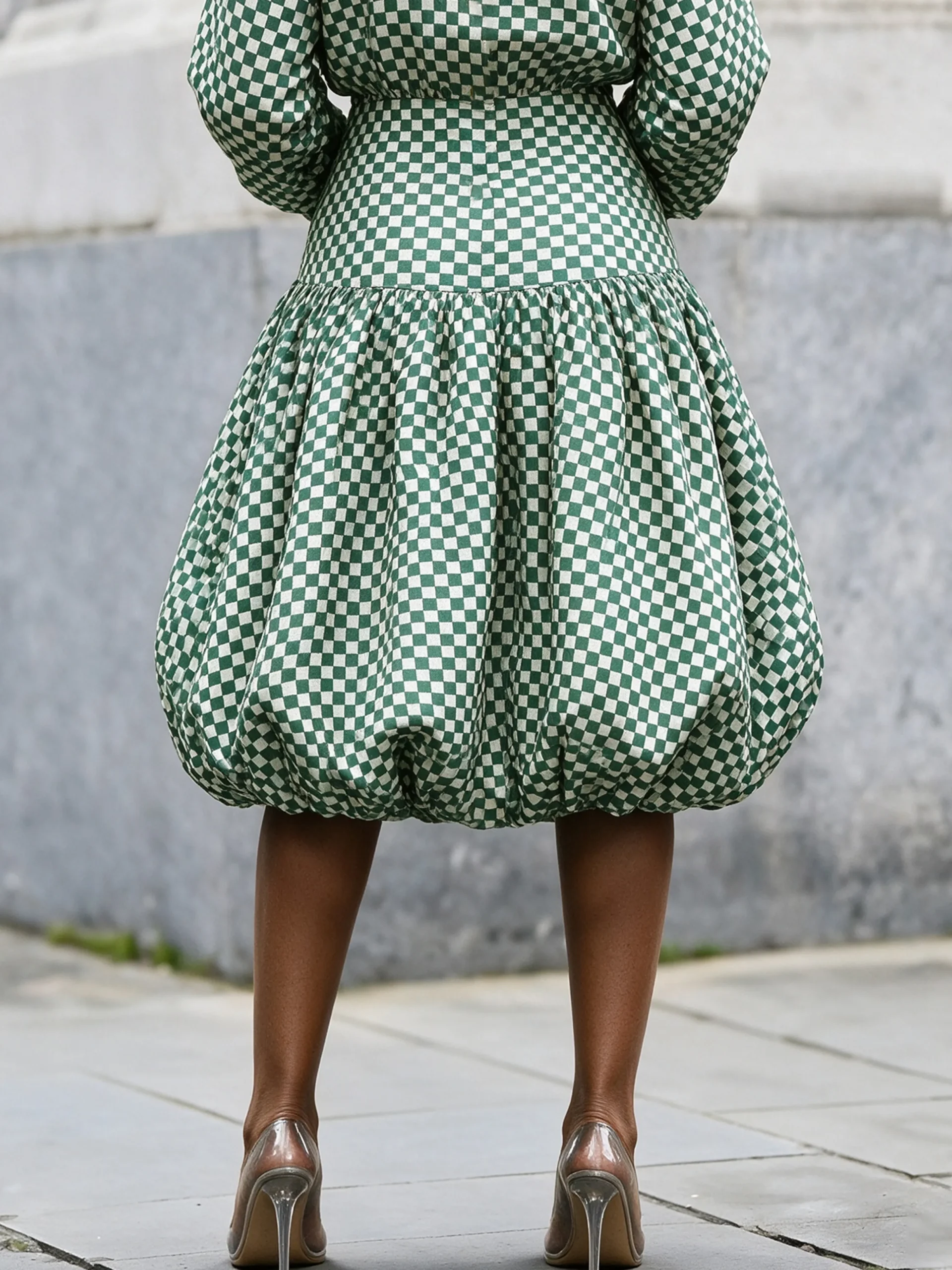 Urban Plaid Midi Skirt
