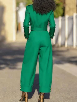 Urban Plain Buttoned Fashion Pants