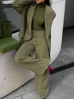 Urban Plain Fashion Straight Pants