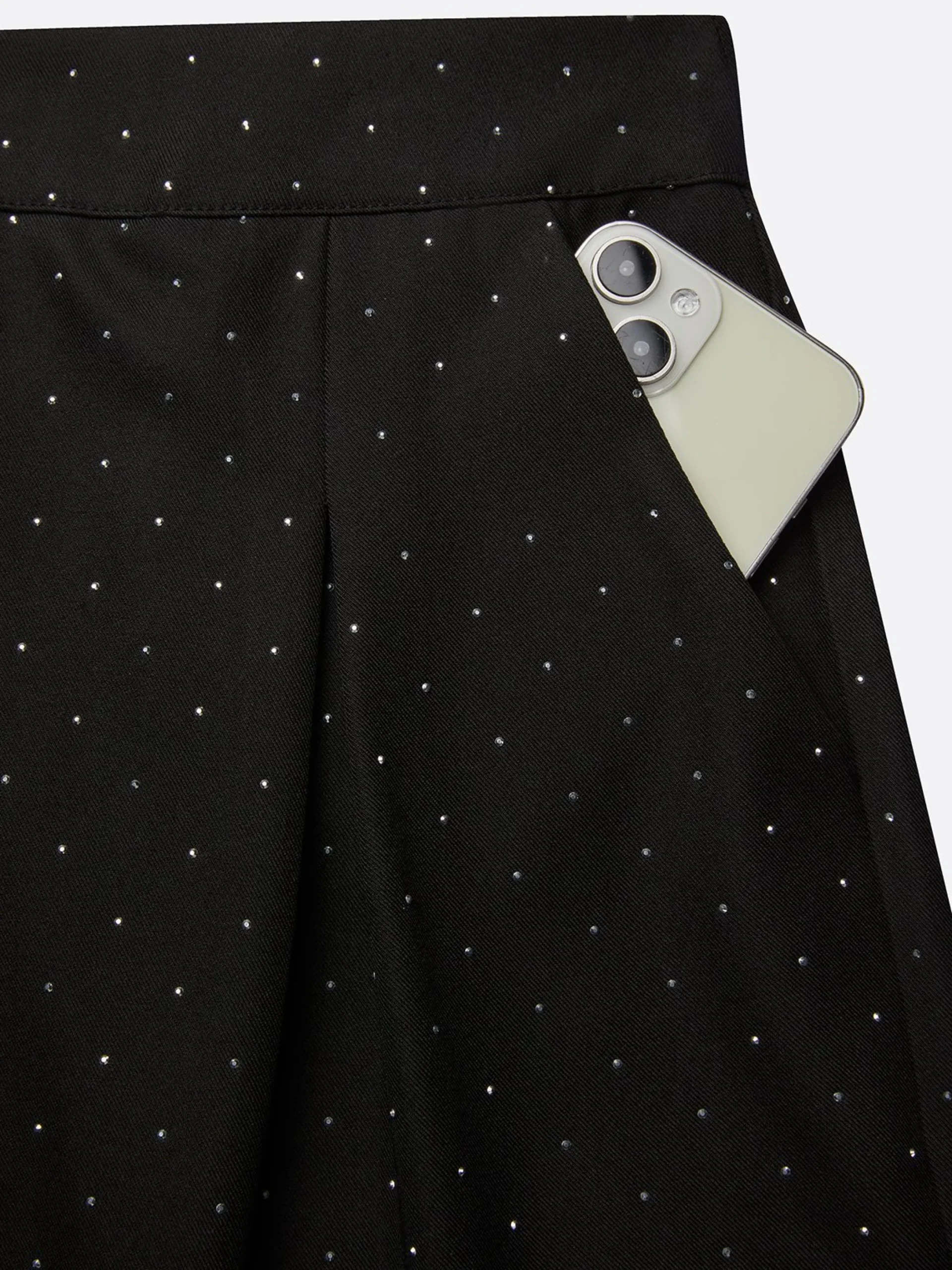 Urban Plain Hot Drilling Wide Leg Pants