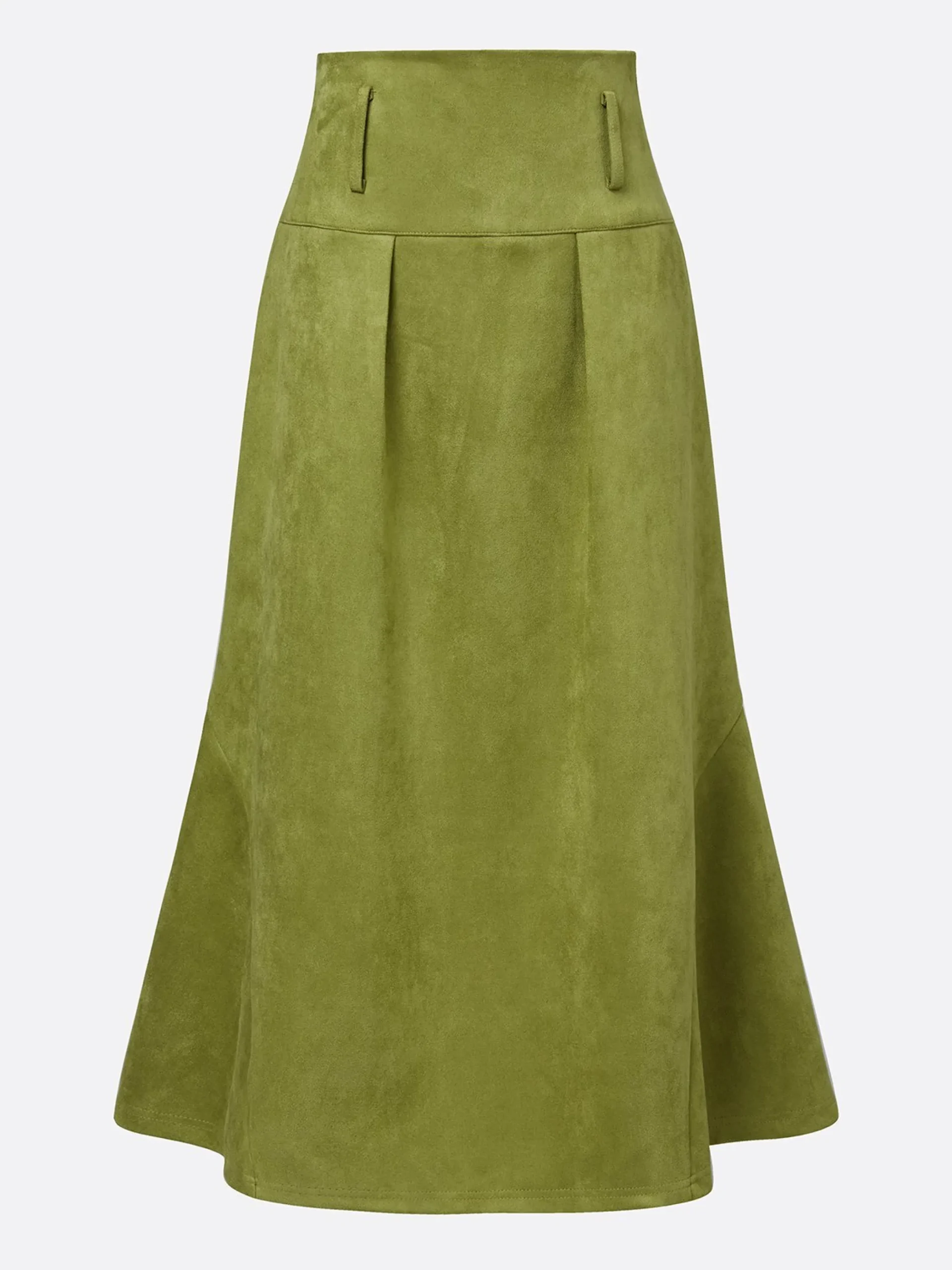 Urban Plain Midi Faux Leather Skirt