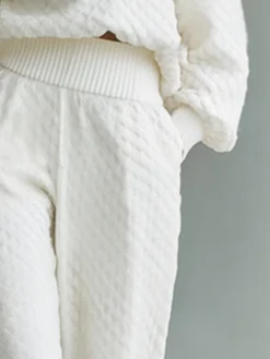 Urban Plain Pockets Ankle Banded Sweater Pants