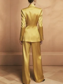Urban Plain Satin Straight Pants