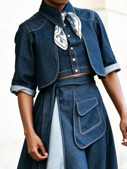 Urban Plain Shirt Collar Denim Shirt