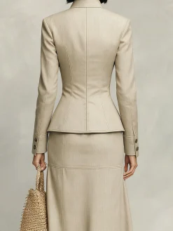 Urban Plain Shirt Collar Jacket