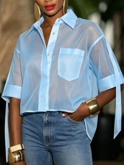 Urban Plain Shirt Collar Shirt