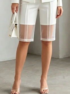 Urban Plain Split Joint Straight Shorts Pants