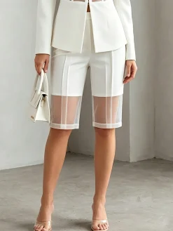Urban Plain Split Joint Straight Shorts Pants