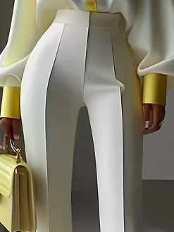 Urban Plain Straight Pants with Pockets