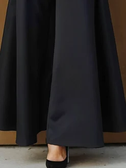 Urban Plain Wide Leg Pants No Belt