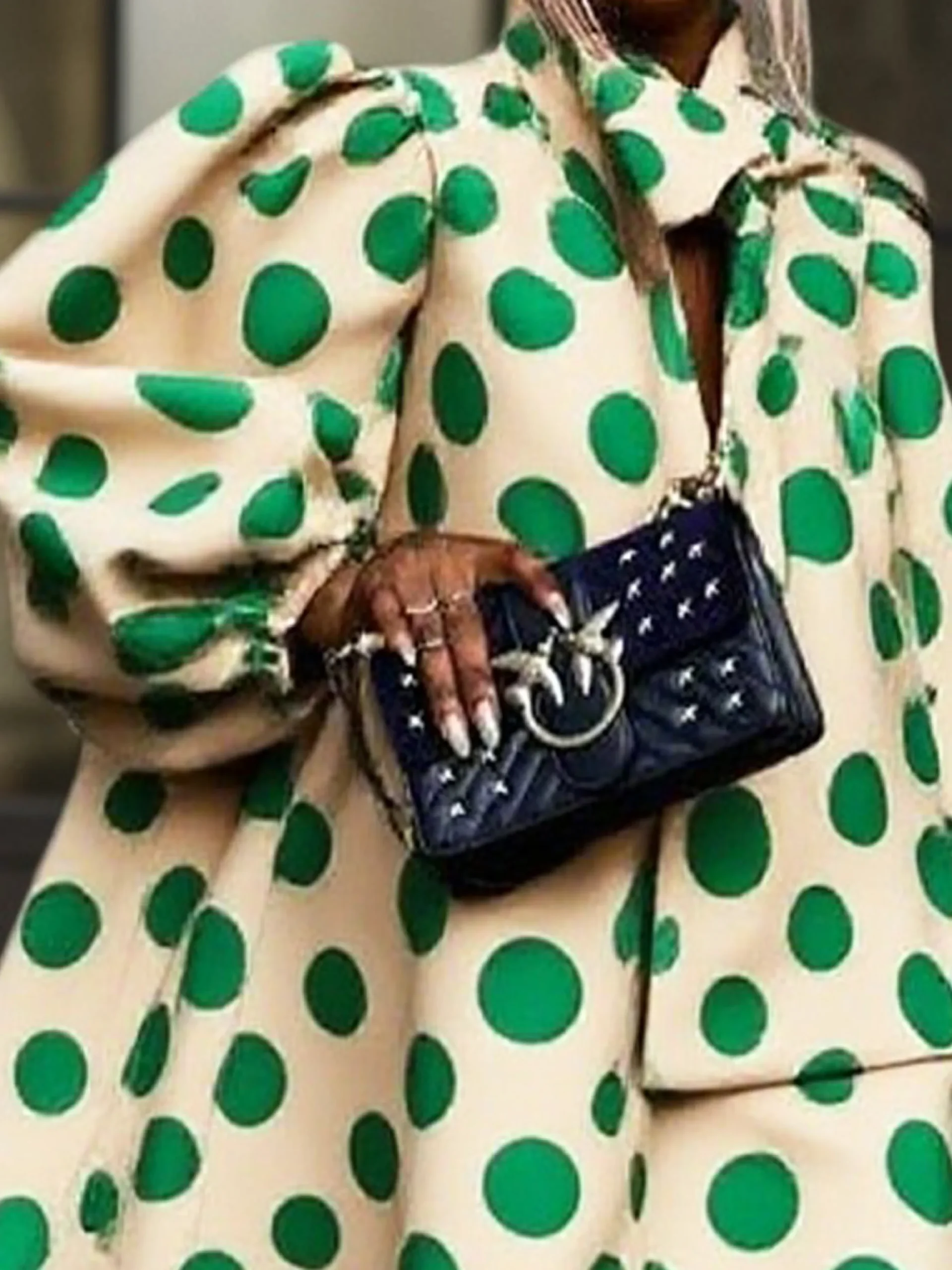Urban Polka Dots Printing Knee Length Dress