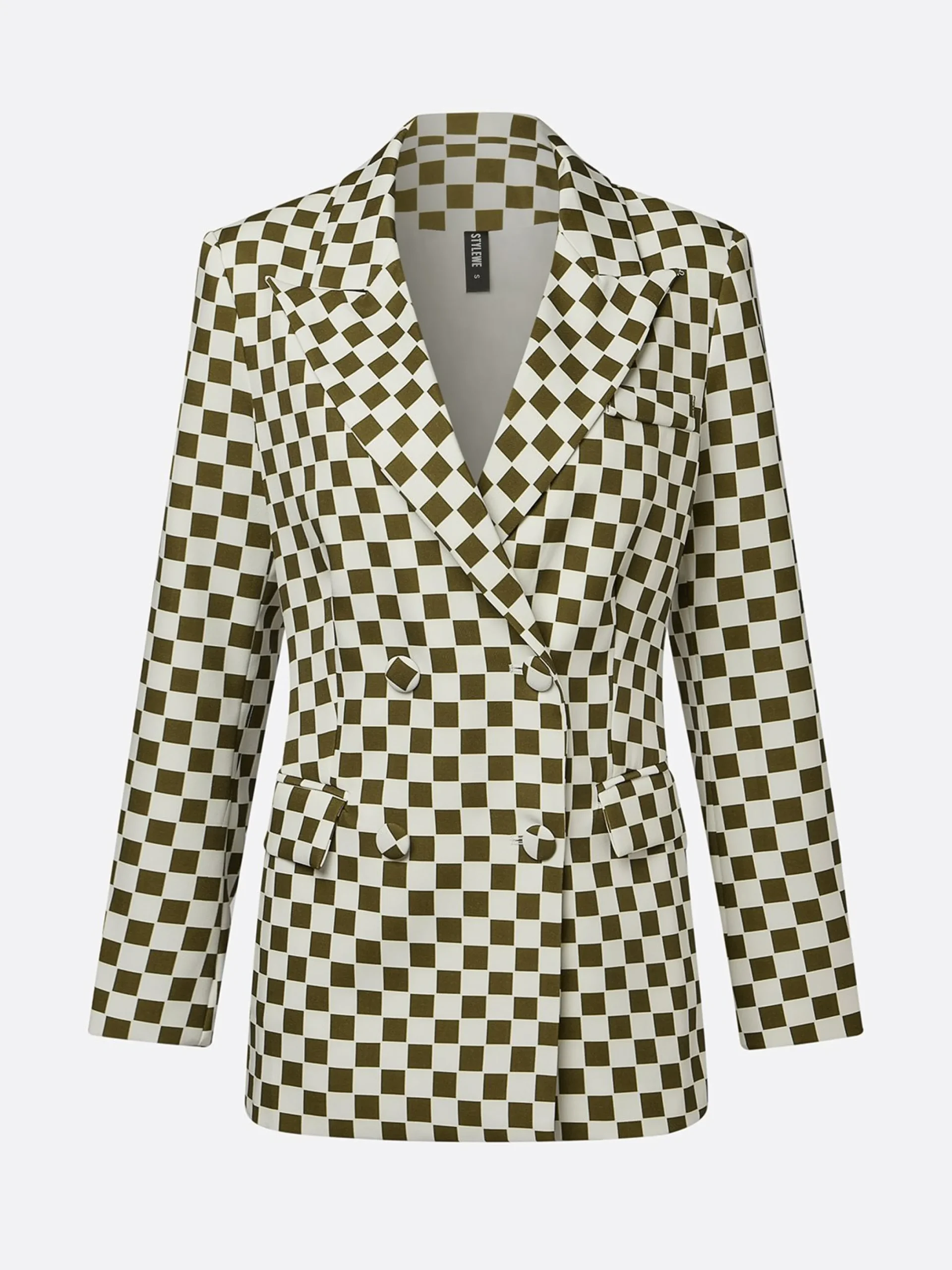 Urban Printing Plaid Tailored Lapel Blazer