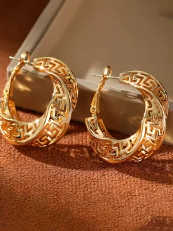Urban Prom Plain Metal Earrings